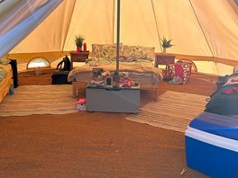 A view inside the 6 person deluxe tent