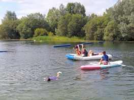 Kids love swimming and paddling in the lake