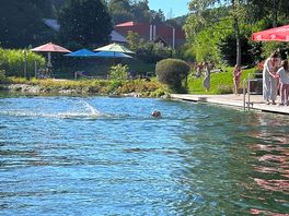 Naturesee swimming place down the road.