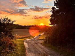Sunset while leaving the site