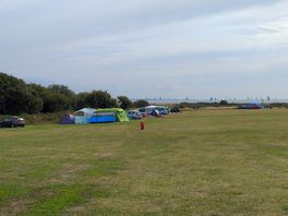 Camping pitches with sea in the background