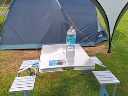 Picnic under the gazebo.