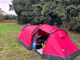 Our tent set up at the site