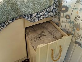 Pullout table and stools