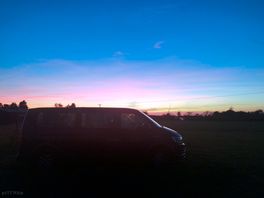Meadow field at sunset