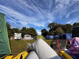 This is the area my friends had to pitch in. 6 kids and 4 adults, 3 tents.