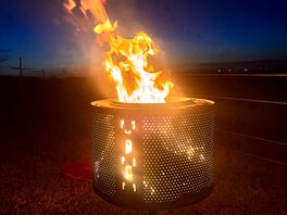 Fire pit, provided free from the campsite, you can purchase wood from site