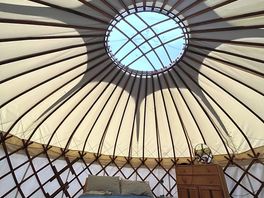 Inside the yurt