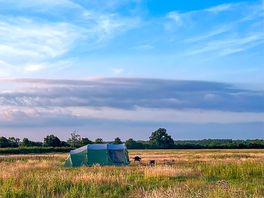 Our camping meadow is quiet and secluded, with only a handful of pitches and panoramic views.