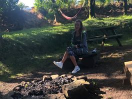 Hammock and fire pit area