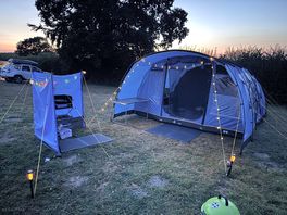 Our set up all lit up
