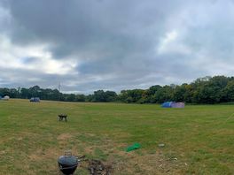 The site on a weekend in august.