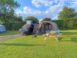 Pitch with electric hook up, water tap and picnic bench
