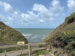 View from the steps down to the private beach