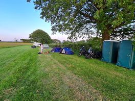 Us on the bikes and little tent, absolutley amazing.