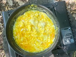 Happiness of a 12 yr old to prep scrambled eggs for brekkie