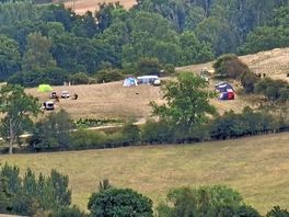 View of campsite from long mynd