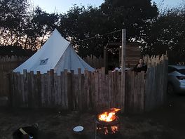 Casa bella tent at night