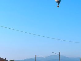 Hot air balloon flight taking off near to us