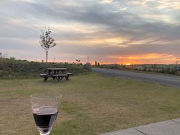 Glass of wine going down like the sun!