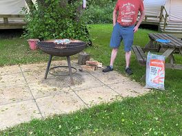 Jacket potatoes on the fire pit