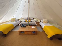 Inside the tent