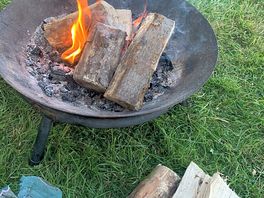 Fire pits supplied and £7 for a massive bag of logs