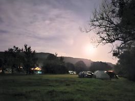 Moonrise over campsite