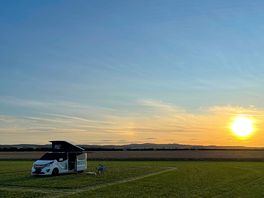 Peaceful sunset at the site.