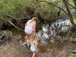The girls exploring the “creak” as they called it!