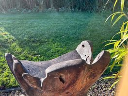 One of the beautiful chairs over looking the lake