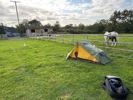Grass pitch by the horses
