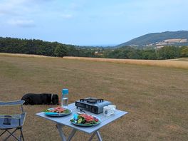 View across the campsite