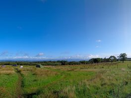 A panoramic view across the valley from the campsite.