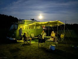 August full moon above the big skies at the site