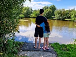 My kids. beautiful surroundings