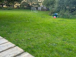 The playing field, you can watch from the comfort of your pod or the picnic bench outside!