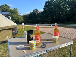 Drinks at the camp. from the local camp shop.