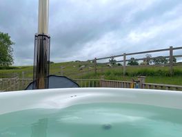 Beautiful view of the sheep from hot tub.