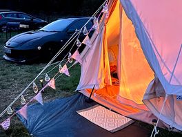 Our tent at night