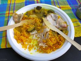 Caribbean food from the food van.