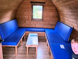 Inside of the hut...clean and spacious