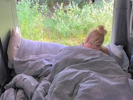 Coffee in bed in the morning, looking at the beautiful nature