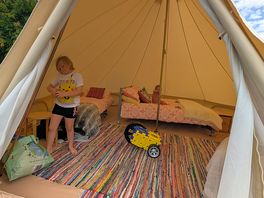 Inside the bell tent