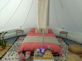 Interior of bell tent