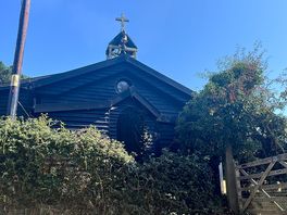 Ringstead bay, church on the cliff