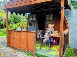 Enjoying outside dining