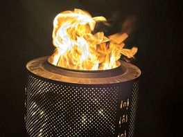 Fire pits on a night
