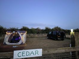 Fenced dog pitch. non ehu