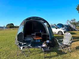 Lots of space on the tent pitches for our x5 man tent and our car.